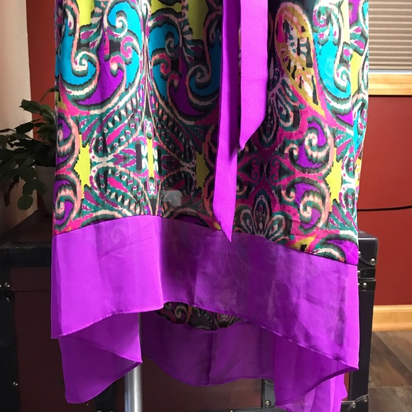 🏇Lane Bryant Colorful Paisley Dress with Purple Accents - Picture 6 of 10